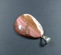 Jaspis na posrebrzanej zawieszce
w kolorach brązu różu pudrowego i bieli
Rozmiar kamienia 3,9cm x 5,4cm
