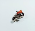 Wisiorek róża z agatu bursztynowego, metal w kolorze srebra, Rozmiar wisiorka 34 mm, otworek 6 mm