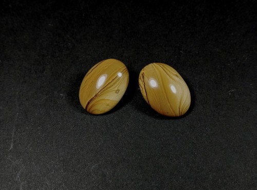 Klipsy z jaspisu krajobrazowego owalne 18mm x 24mm