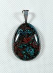 Azuryt na posrebrzanej zawieszce 