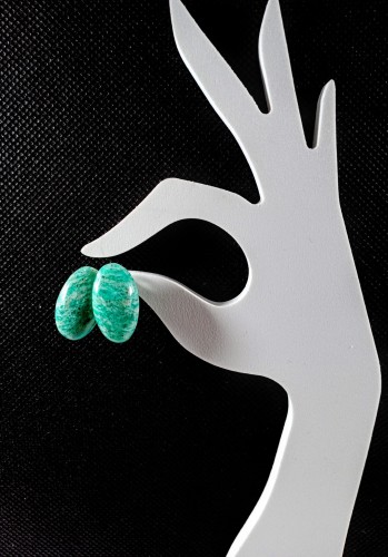 Kolczyki na sztyftach z Amazonitu