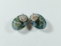 Kolczyki na sztyftach z agatu mszystego