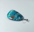 Chryzokola na posrebrzanej zawieszce
Rozmiar kamienia 42 mm x 31 mm
