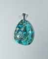 Chryzokola na posrebrzanej zawieszce
Rozmiar kamienia 43 mm x 31 mm