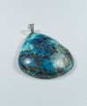 Chryzokola na posrebrzanej zawieszce
Rozmiar kamienia 45 mm x 36 mm