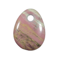 Rodonit różowy kamień wisiorek z otworkiem. 
Rozmiar kamienia 57 mm x 42 mm