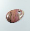 Rodonit różowy kamień wisiorek z otworkiem. 
Rozmiar kamienia 57 mm x 42 mm