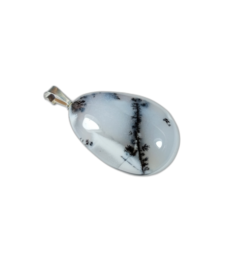 Opal mszysty (dendrytowy) na zawieszce 
rozmiar kamienia 47mm x 36mm