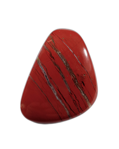 Wisiorek Jaspis czerwony z poprzecznym otworkiem 
Rozmiar kamienia 72mm x 58mm