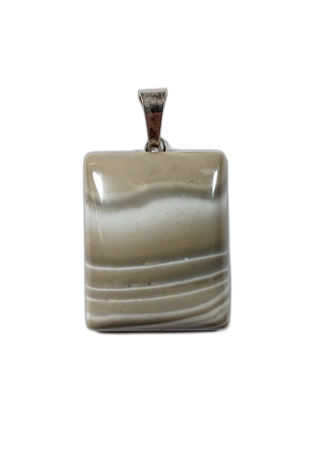 Wisiorek Krzemień pasiasty na posrebrzanej zawieszce
Rozmiar kamienia 36 mm x 30 mm