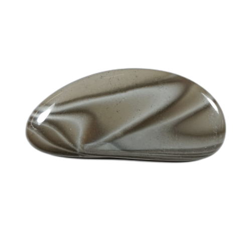 Brosza z krzemienia pasiastego 68mm z metalową zapinką