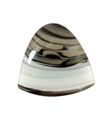 Krzemień pasiasty do oprawy, naturalny kamień ręcznie formowany, szlifowany.