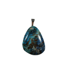 Chryzokola na posrebrzanej zawieszce zielony  kamień ozdobny 