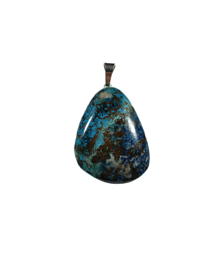 Chryzokola na posrebrzanej zawieszce