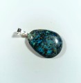 Chryzokola na posrebrzanej zawieszce