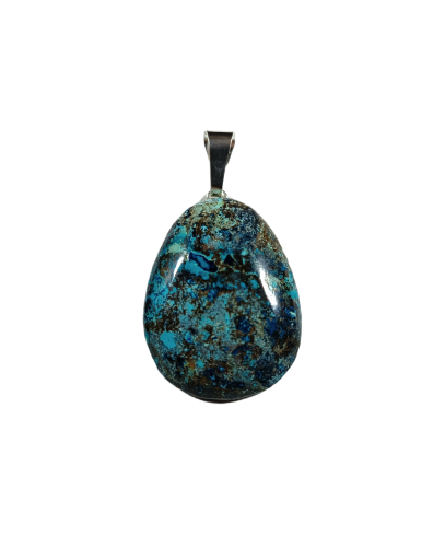 Chryzokola na posrebrzanej zawieszce