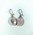 Wiszące kolczyki, kwarc różowy, posrebrzane bigle,
długość kamieni 20mm