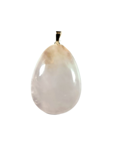 Wisiorek kwarc różowy na posrebrzanej zawieszce