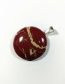Wisiorek Jaspis czerwony na posrebrzanej zawieszce okrągły