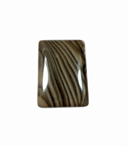 Krzemień pasiasty do oprawy, naturalny kamień ręcznie formowany w prostokątny kształt, szlifowany.