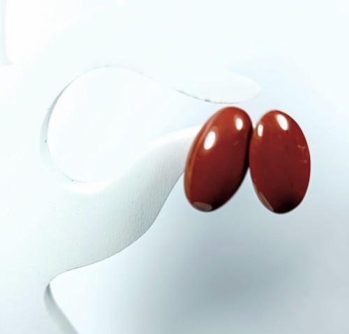 Kolczyki na sztyftach z jaspisu czerwonego