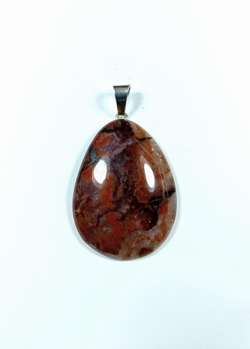 Wisiorek Jaspis czerwony na posrebrzanej zawieszce