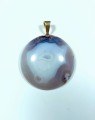 Agat marokański na posrebrzanej zawieszce okrągły