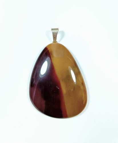 Wisiorek Jaspis mokait na posrebrzanej zawieszce
