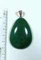 Wisiorek awenturyn na posrebrzanej zawieszce, głęboka zieleń