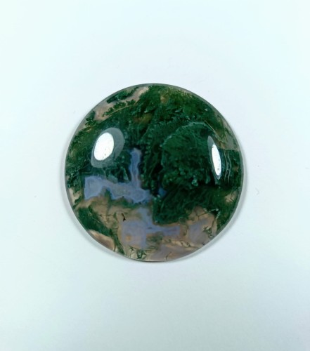 Agat mszysty kaboszon, okrągły.