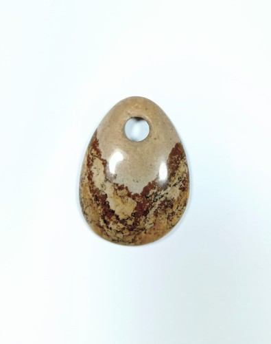 Wisiorek z jaspisu obrazkowego z otworkiem