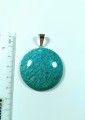 Wisiorek Amazonit na posrebrzanej zawieszce okrągły