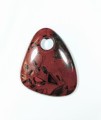 Wisiorek Jaspis czerwony z otworkiem na rzemień, oszlifowany kamień naturalny, błyszcząca powierzchnia