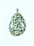 Jaspis dalmatyńczyk na posrebrzanej zawieszce