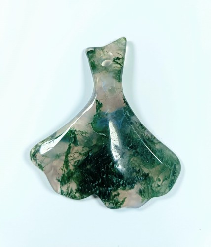 Agat mszysty wisiorek liść miłorzębu