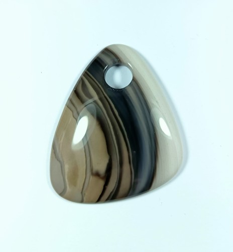 Krzemień pasiasty wisiorek z otworkiem