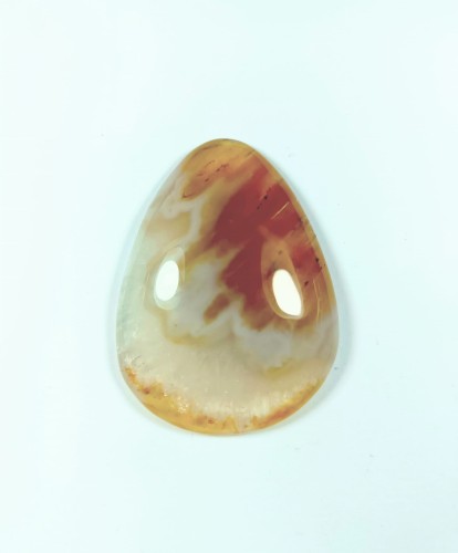 Agat marokański. Okaz, kamień do biżuterii. Jasnobursztynowy w kształcie łezki