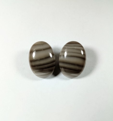 Klipsy z krzemienia pasiastego owalne 18mm x 24mm