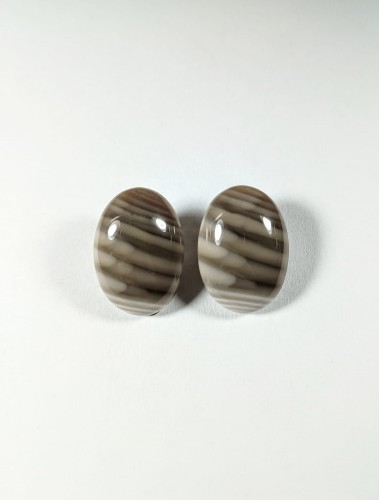 Klipsy z krzemienia pasiastego owalne 18mm x 24mm