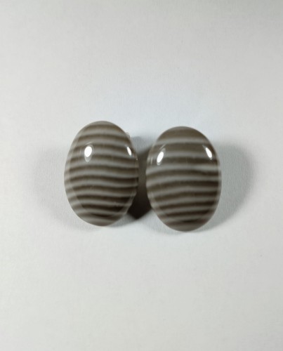 Klipsy z krzemienia pasiastego owalne 18mm x 24mm
