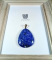 Wisiorek z lapis lazuli z posrebrzaną zawieszką. Niebieska elegancja i piękno.