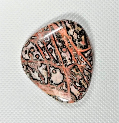 Kamień 3,9cm x 3,4cm do biżuterii Jaspis leopard 
szlif kaboszonowy pojedynczy